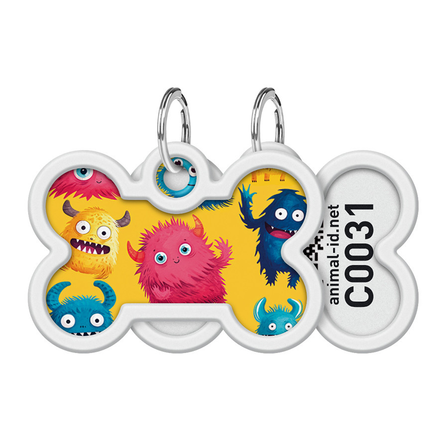 Адресник для собак и котов металлический WAUDOG Smart ID с QR паспортом, рисунок 