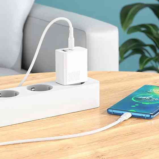 Мережевий зарядний пристрій BOROFONE BA75A Powerful dual port PD30W+QC3.0 charger White Киев