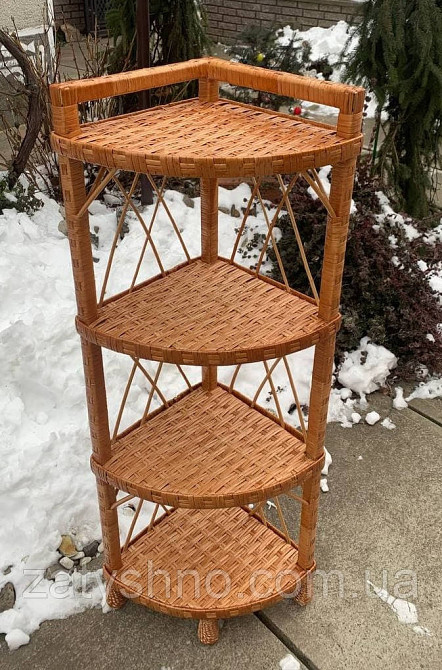 Плетена з лози кутова полиця Київ - фото 6