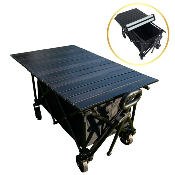 Стільниця для кемпінгового візка 78×45 см, складна, для відпочинку на природі, пікніка, риболовлі, залізна, під обідню зону, чорна Кам'янець-Подільський