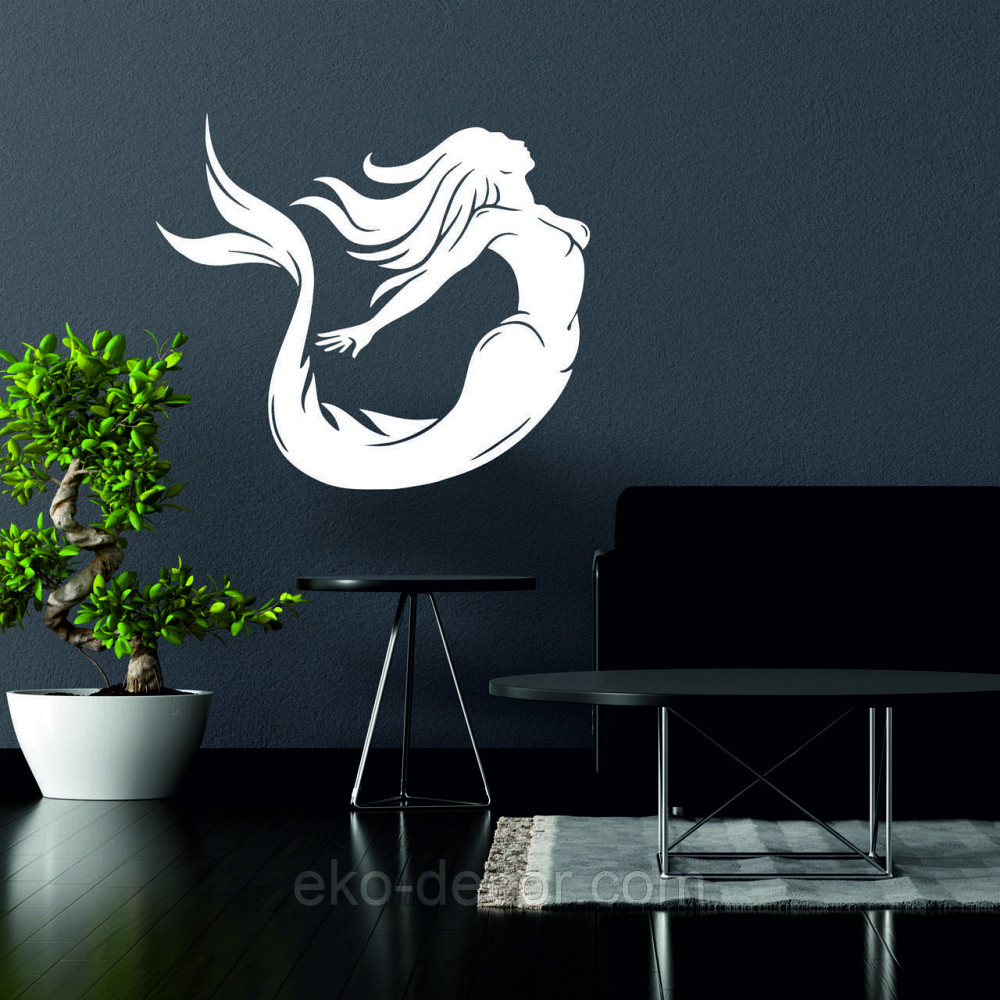 Декоративное настенное 3D Панно «Русалочка» Декор на стену с объемом 100*95 см, Белый Киев - изображение 2