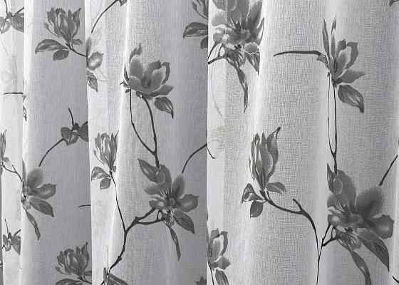 Тюль VR-Textil 1861т Flora Батист Белый с серым 300х270 см (42-0824) Киев