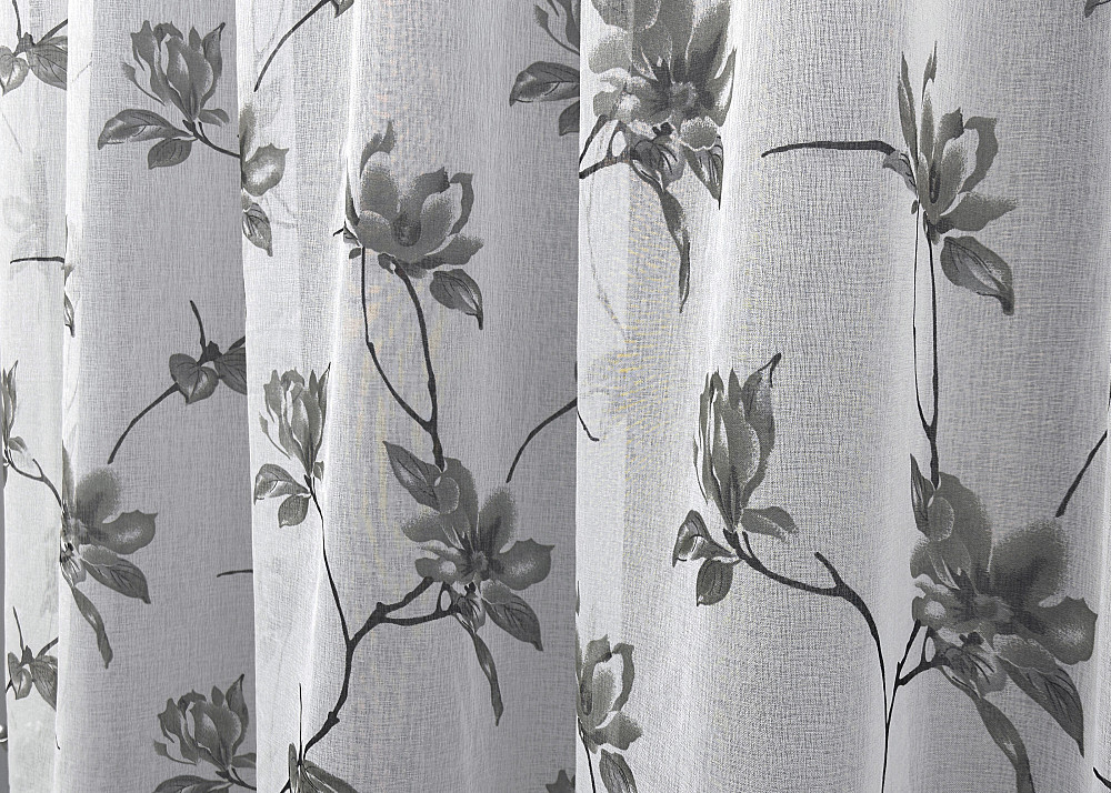 Тюль VR-Textil 1861т Flora Батист Белый с серым 300х270 см (42-0824) Киев - изображение 5