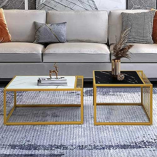 Комплект журнальних столів Costway Scorpion зі штучного мармуру Київ - фото 1