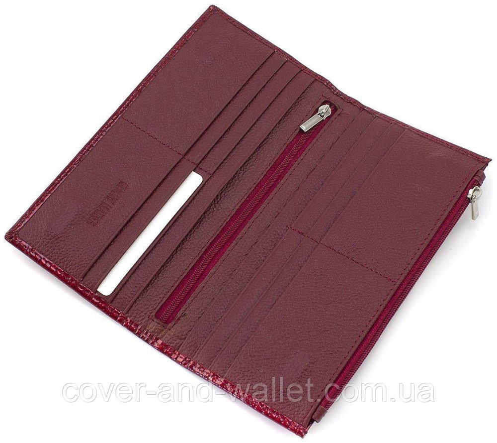 Жіночий тонкий гаманець купюрник з лакової шкіри на магнітах та блискавці ST AE 006 Київ - фото 5