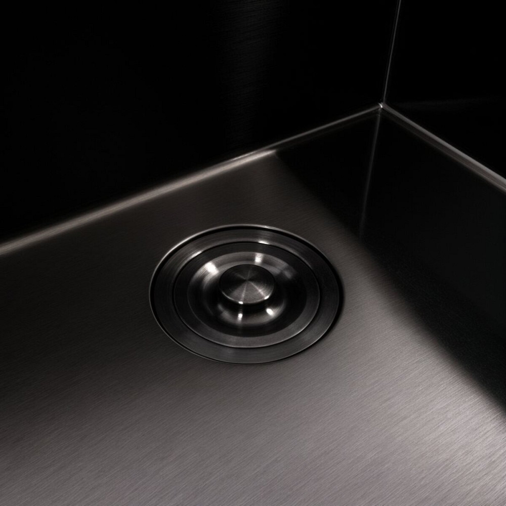 Кухонна мийка 50*45 PVD чорна VALESO Handmade (сифон круглий, 3,0/0,8) Коломыя - изображение 6
