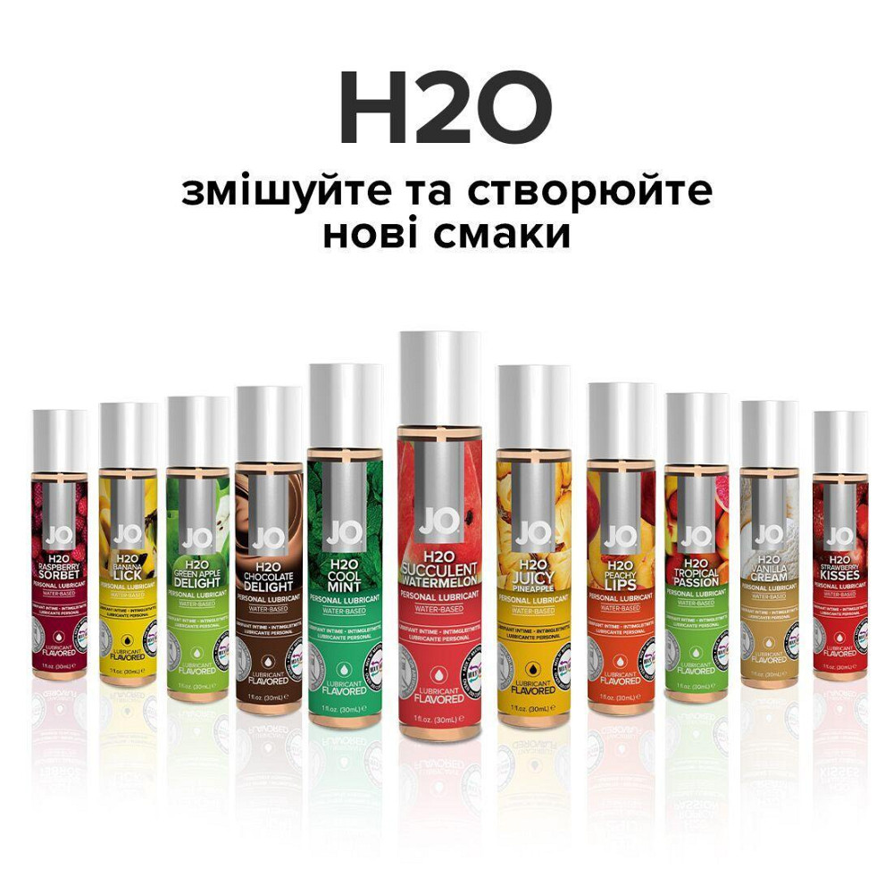Смазка на водной основе JO H2O — Watermelon (120 мл) без сахара, растительный глицерин Sex Aura Киев - изображение 5