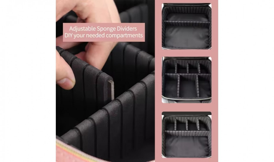 Органайзер косметичка з двома дзеркалами та LED підсвічуванням Вінниця - фото 4