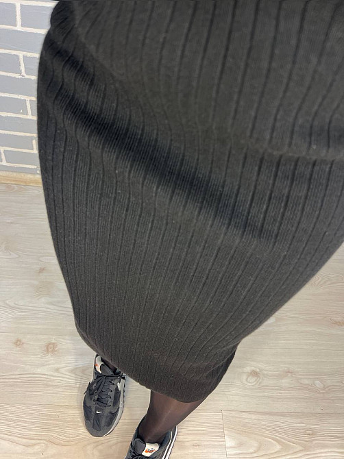 Спідниця жіноча My fashion 478 в'язка широкий рубчик розріз середня довжина, чорний, 44-48 Київ - фото 8