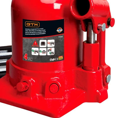 Домкрат GTM гидравлический бутылочный 4т (150-370мм) двухштоковый (TF0402) Винница - изображение 3