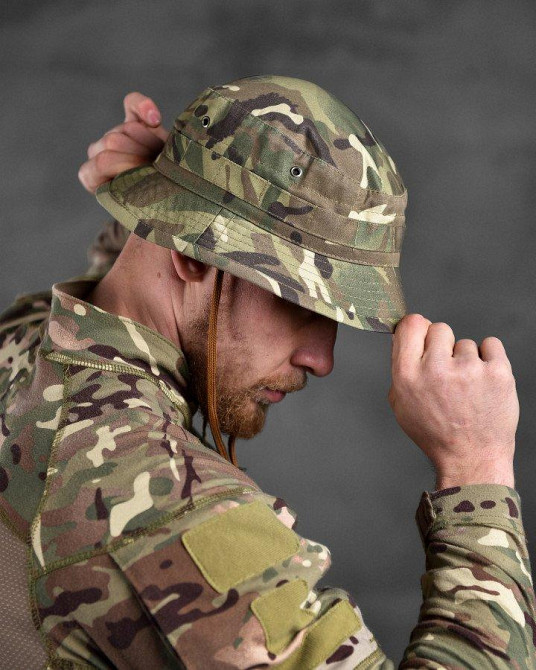 Панама чоловіча тактична маскувальна мультикам короткі поля ДШ6354 Одеса - фото 2