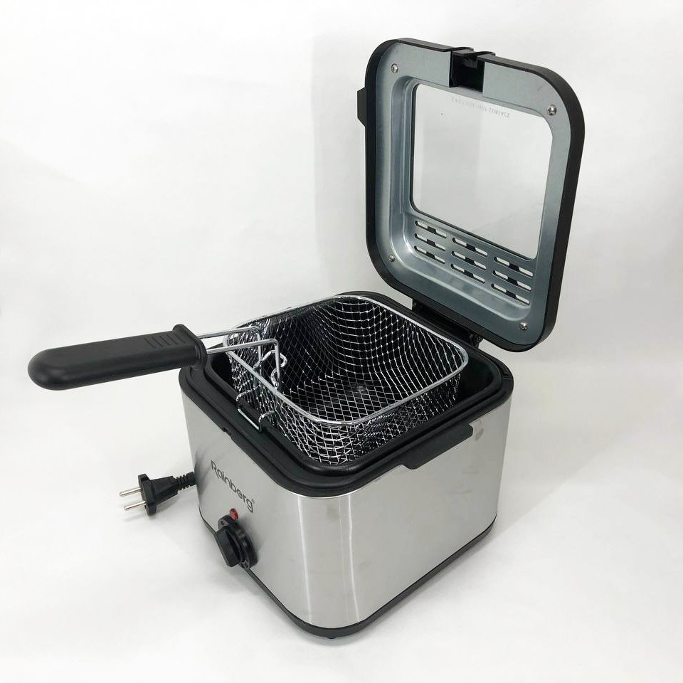 Фритюрница для дома Rainberg RB-2219 с терморегулятором и съемной чашей электрофритюрница мини фритюрница ZV-48 Львов - изображение 10
