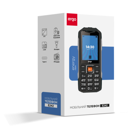 Мобільний телефон ERGO E242 Dual Sim Black (7200873) Київ