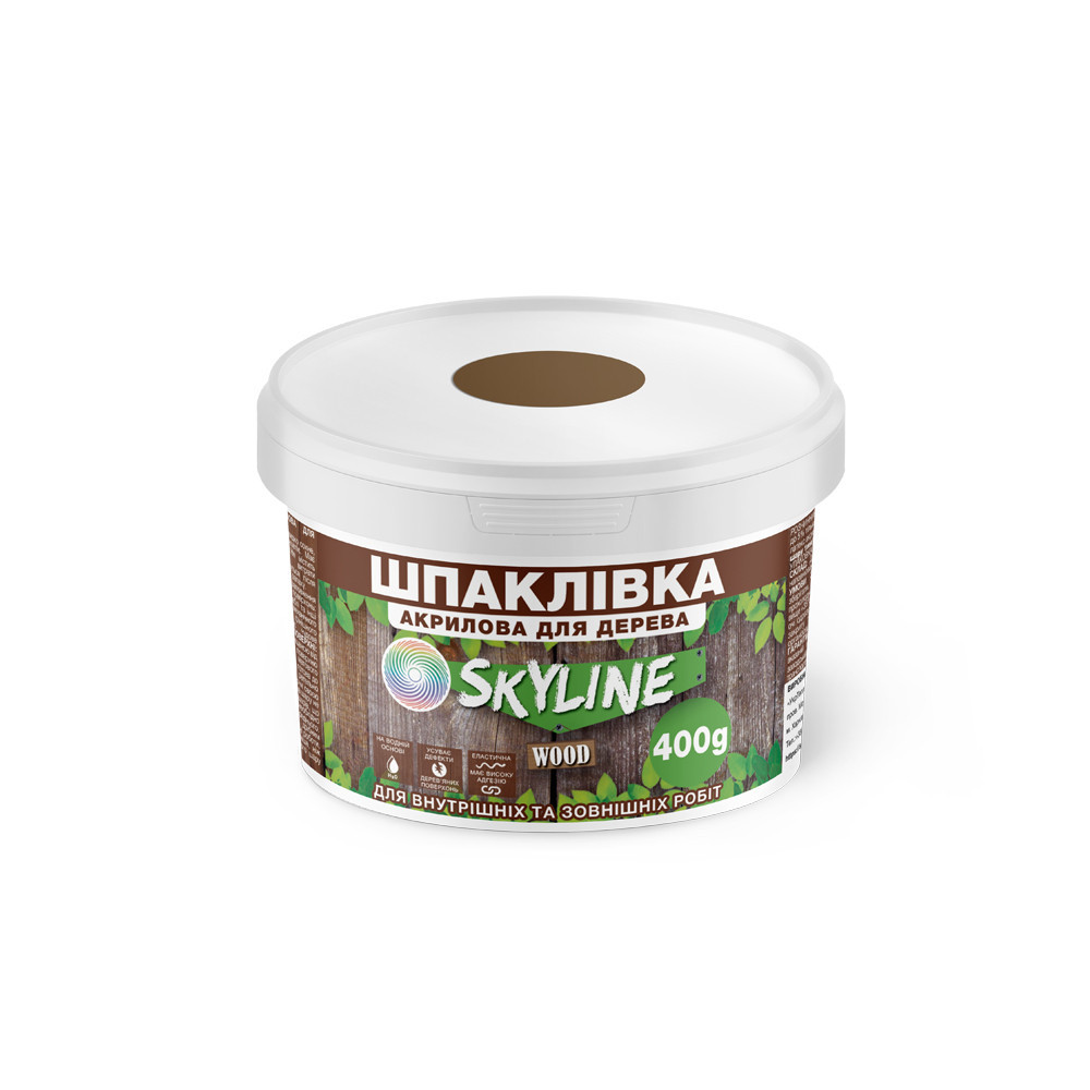Шпаклівка акрилова для Дерева готова до застосування «SkyLine Wood» Горіх 400 г Харків - фото 2