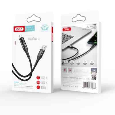 Дата кабель USB 2.0 AM to Lightning 1.0m 2.4A LED black XO (NB162-L-1-BK) Винница