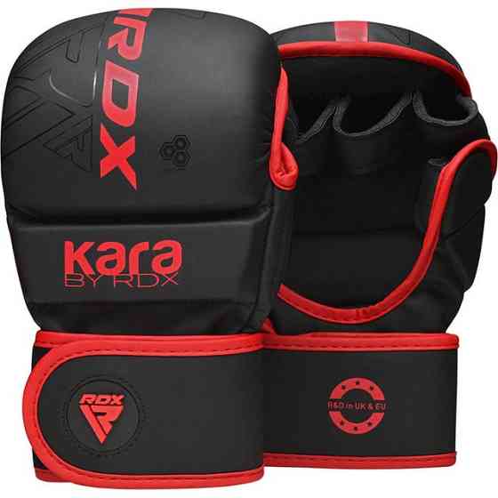 Рукавиці для ММА RDX F6 KARA Matte Red Plus L/XL (капа у комплекті) Луцьк