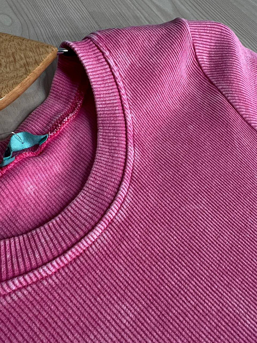 Платье женское MMC 240032 средней длины футболкой вареное тай-дай в рубчик, розовый, one size Киев - изображение 2