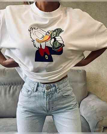 Футболка жіноча з принтом  44 Біла 2634324636 Дніпро