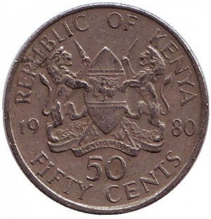 Монета 50 центов. 1980 год, Кения.(АЖ) Полтава - изображение 1