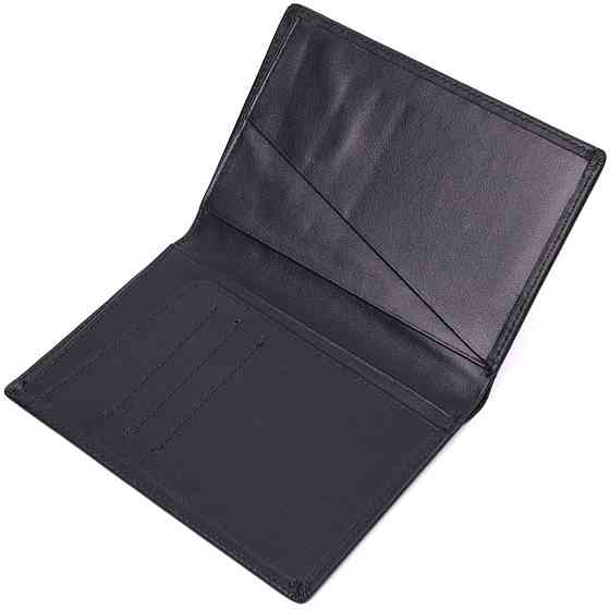 Мужское портмоне без застежки из натуральной кожи Vintage sale_15036 Черный Киев