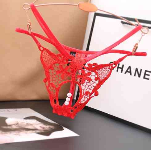 Трусики з бусинками червоні еротичні, розмір універсальний, резинка до 84см Київ