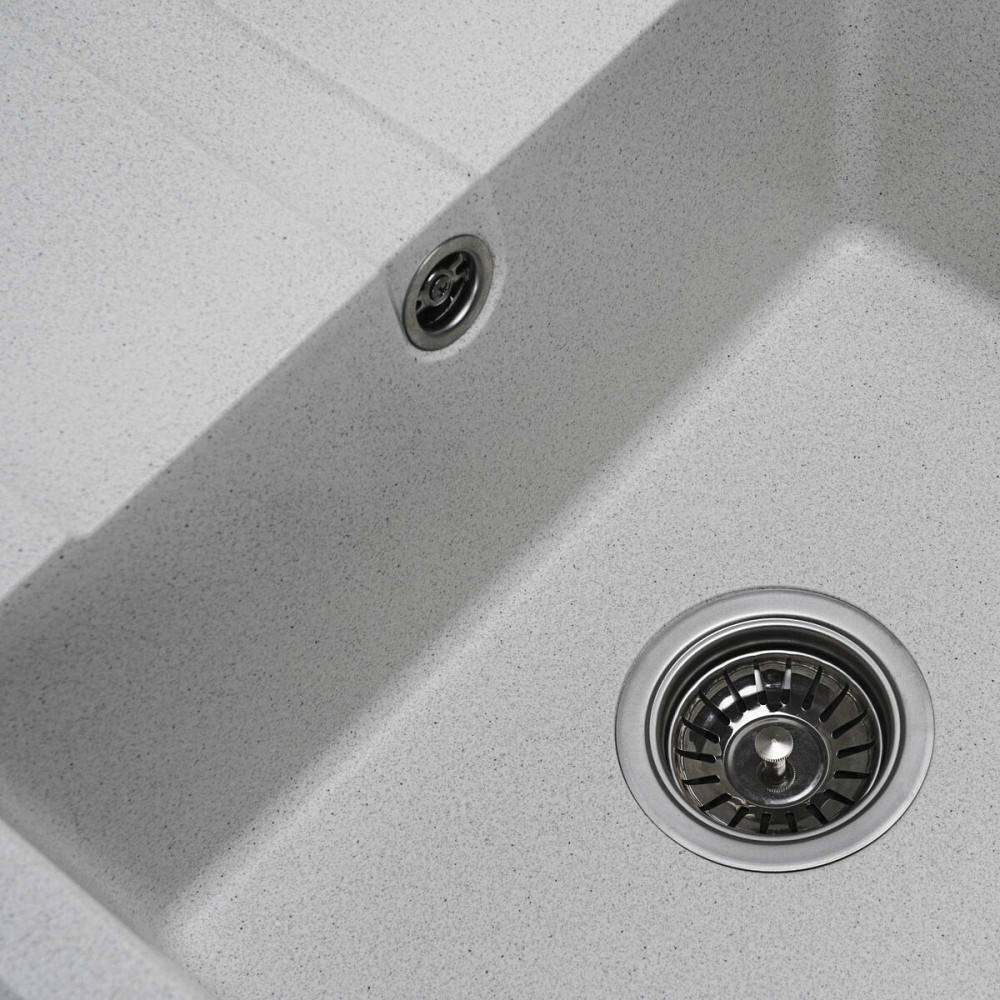 VALESO Гранітна мийка для кухні VALESO ARIA 5851 матова Біла в крапку Коломия - фото 4