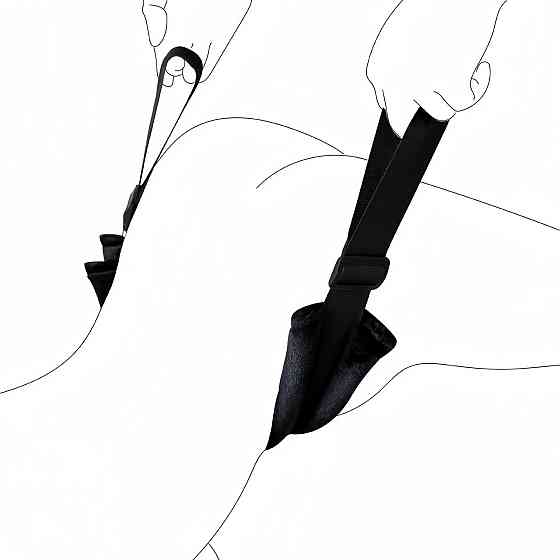 БДСМ ремінь регульований для фіксації та утримування стегон та ніг для еротичних ігор Чорний Вінниця