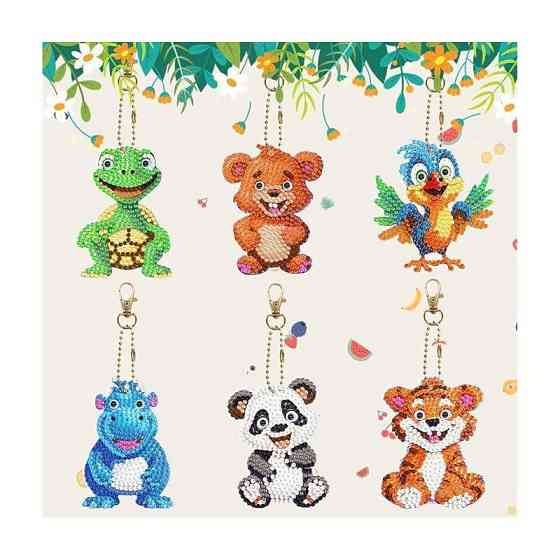 Набір брелків для алмазної мозаїки "Тваринки" BR32, 6 штук Вінниця