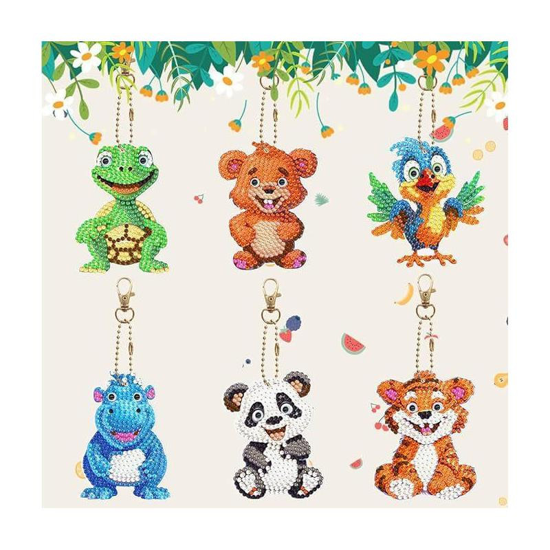 Набір брелків для алмазної мозаїки "Тваринки" BR32, 6 штук Вінниця - фото 3