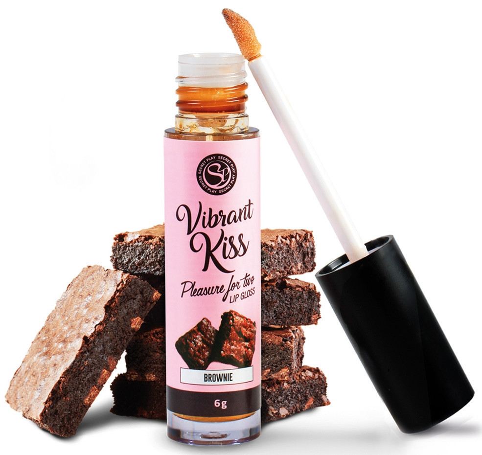 Блеск для губ с эффектом вибрации Secret Play - LIP GLOSS Vibrant Kiss Brownie, 6 грамм Sex Aura Киев - изображение 1