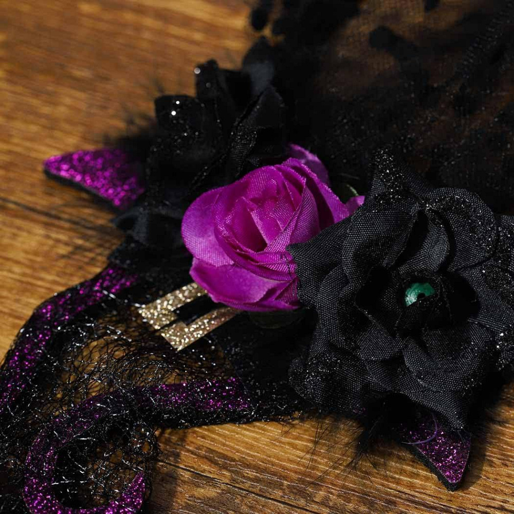 Діадема діадема Halloween з капелюхом відьми чорна кружевна вушка аксесуар на голову косплей карнавал Київ - фото 4