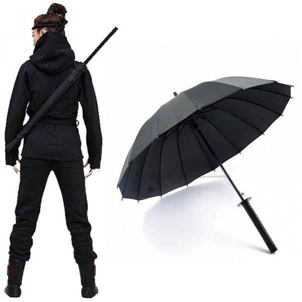 Парасолька Катана на 16 спиць парасоля Меч самурая Чорний Кременчук - фото 6