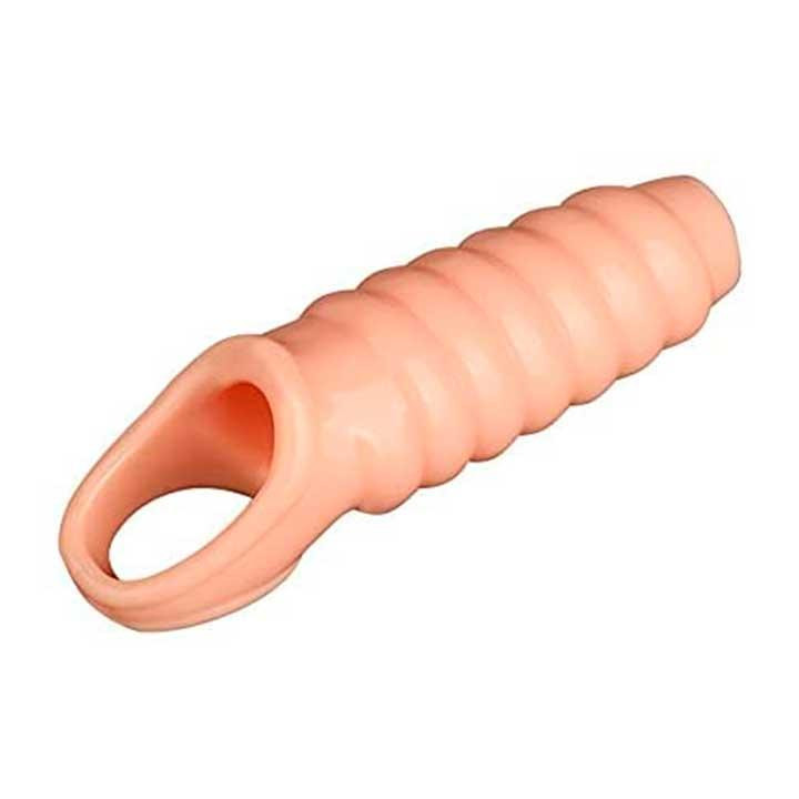 Рельефная насадка на пенис с открытой головкой - Телесный - 12*3,1 см Винница - изображение 1