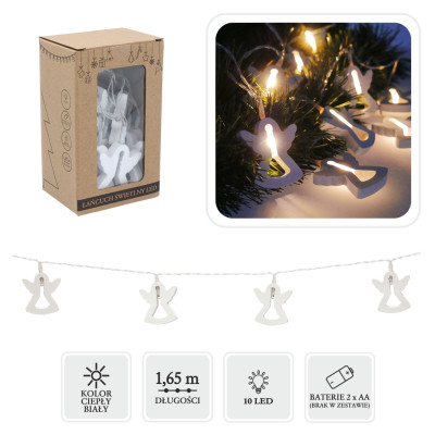 Гірлянда Chomik Янгол 10 LED, теплий білий, IP20, 2хАА (5900779854048) Вінниця - фото 1