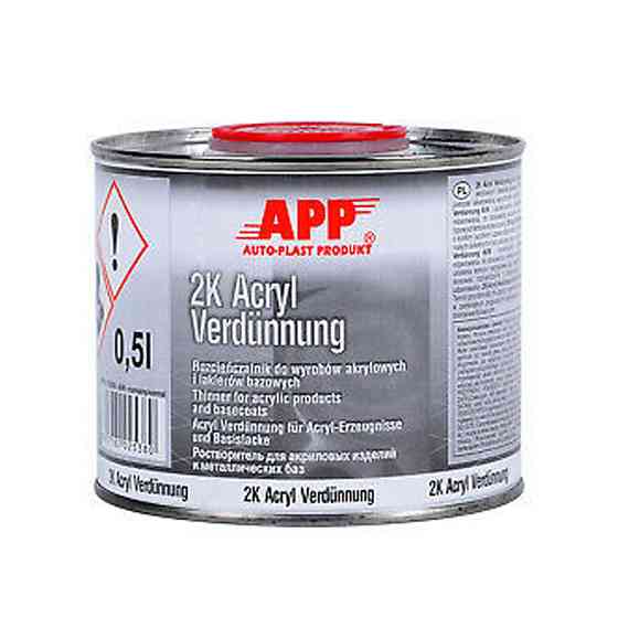 Розчинник (нормальний) для акрилових продуктів та базовий (для металіків) "Acryl Verdunnung" 0,5л APP, 030095 Київ