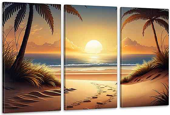 Модульная картина в гостиную / спальню   Захід сонця    ART-215_3A Киев