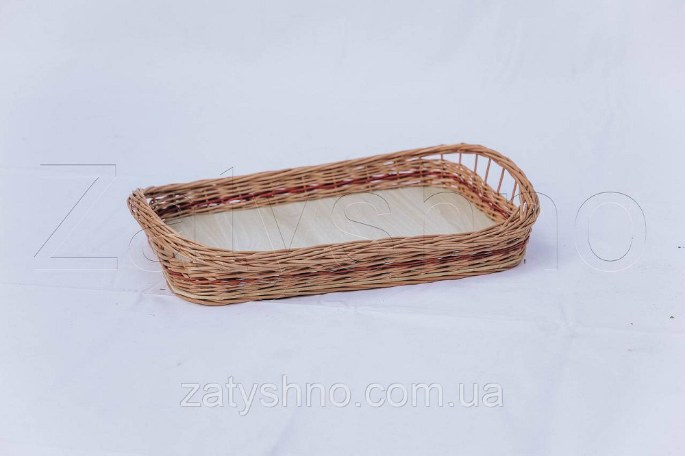 Піднос плетений набір | таця з лози | таця плетена з кришкою Київ - фото 2