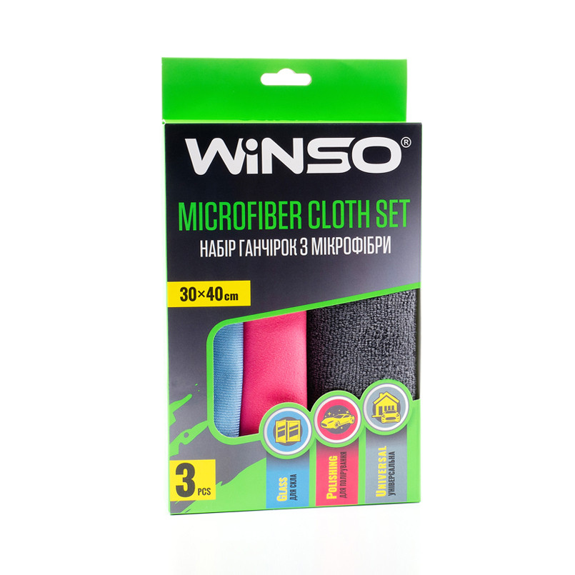 Набор тряпок из микрофибры Winso 30х40см 3шт Львов - изображение 1