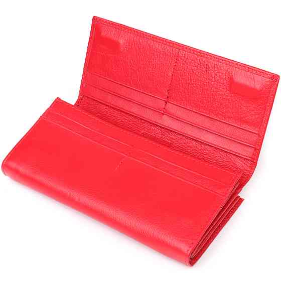 Яркий женский кошелек на магнитах из натуральной кожи ST Leather 23114 Красный Киев