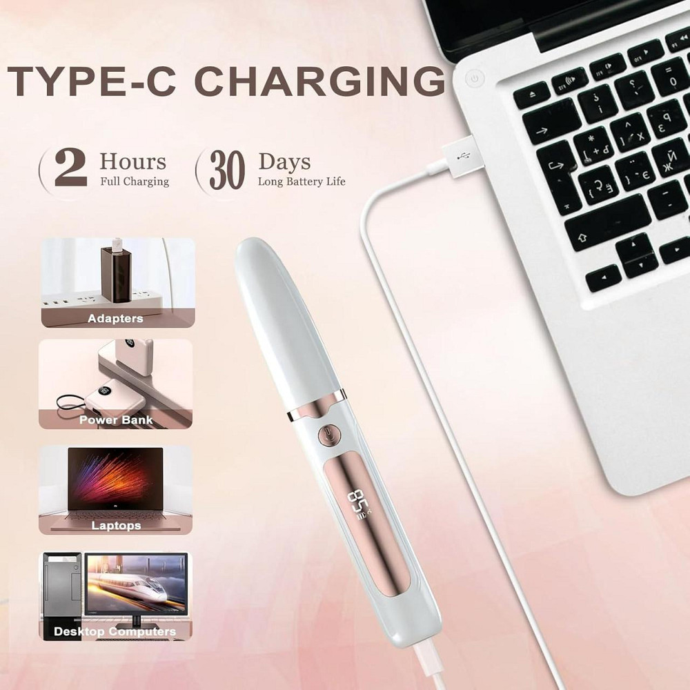 Електричні щипці для вій ZIOU BT-HEC01-WH Білий підігрів LED дисплей 4 режими USB-C гребінець 10с 24H стійкість захист від Київ - фото 7