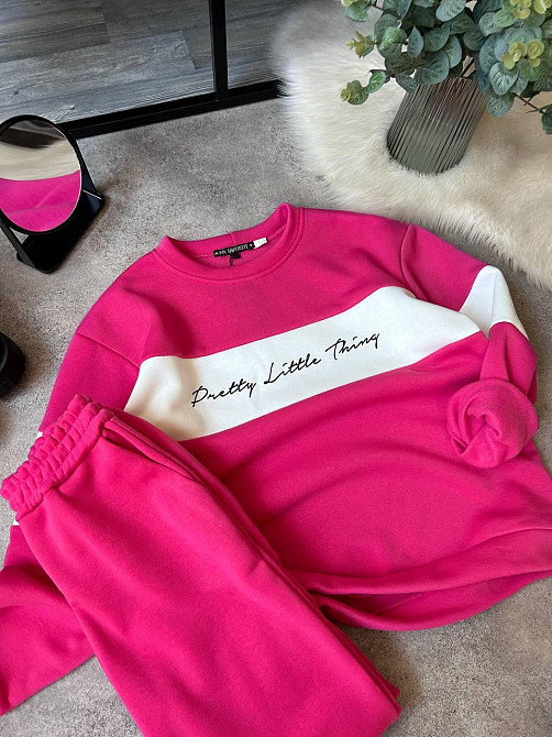 Жіночий стильний теплий костюм двойка тринитка на Флісі Рожевий Одеса - фото 3