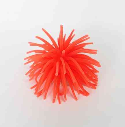 Декор для акваріума помаранчевий "Морський їжак" - діаметр 7см, силікон, безпечний для риб і креветок) Київ