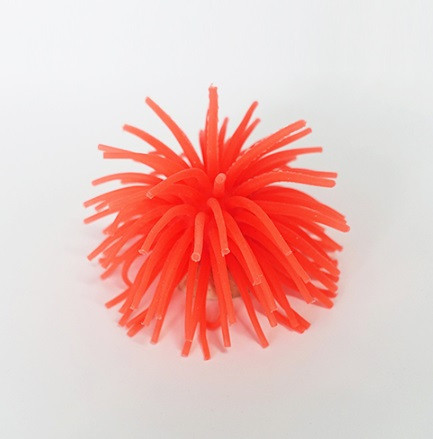 Декор для акваріума помаранчевий "Морський їжак" - діаметр 7см, силікон, безпечний для риб і креветок) Київ - фото 4