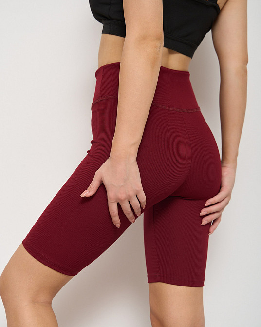 Велосипедки жіночі в рубчик Nicoletta 10075 XXL, Бордовий Київ - фото 8