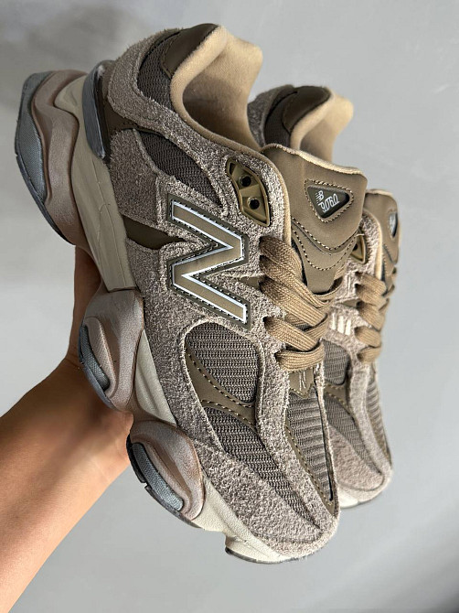 Кроссовки женские и мужские NB 9060-3 замша с сеткой потертые унисекс бежевые, 40, 25 см Киев - изображение 11