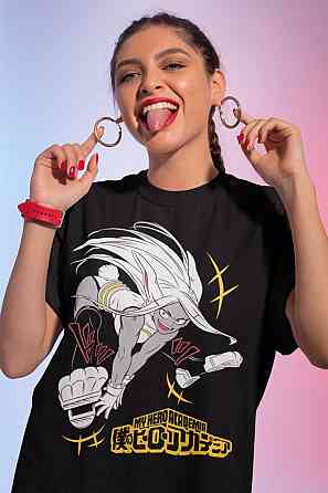 Футболка для хлопчика з аніме принтом Моя геройська академія оверсайз (зріст від 165 до 180) Чорний AnimeJ0279m Дніпро