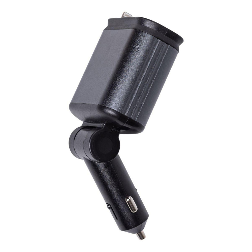 Автомобільний зарядний пристрій LED-проекція, зі швидкою зарядкою і висувними кабелями Apple Lightning/USB-С HP-B1 Київ - фото 3