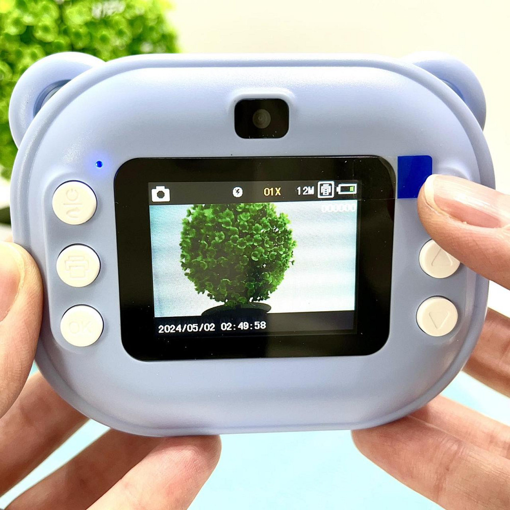 Фотоапарат-принтер фронтальна камера чб друк USB-кабель 2 рулони термопапір звук фото відео ігри SD роз'єм Блакитний (C 66631) Чернігів - фото 7