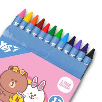 Олівці кольорові Yes Line Friends воскові 12 шт (590141) Вінниця