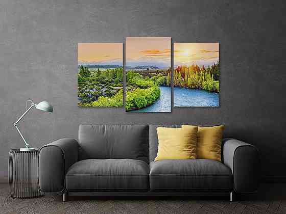 Модульна картина у вітальню/ спальню Пейзаж річка  Art-535_3 Київ